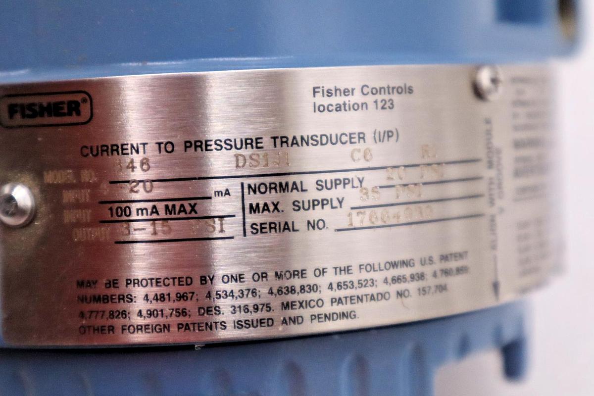 EMERSON FISHER MODEL 846 4-20mA 3-15 PSI PRESSURE TRANSDUCER - STOCK GF1033