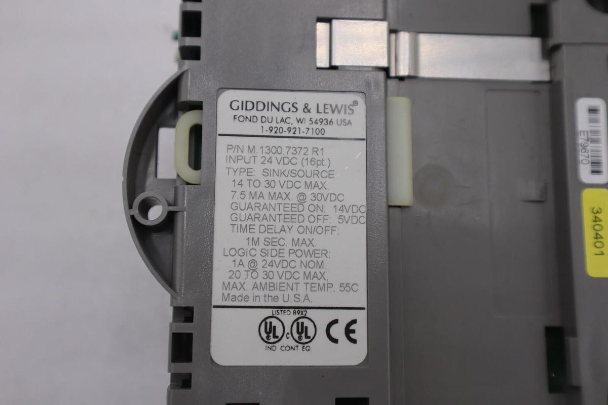 Used GIDDINGS & LEWIS M.1300.7372 R1 Input Module 24VDC SINK/SOURCE STOCK 626-D