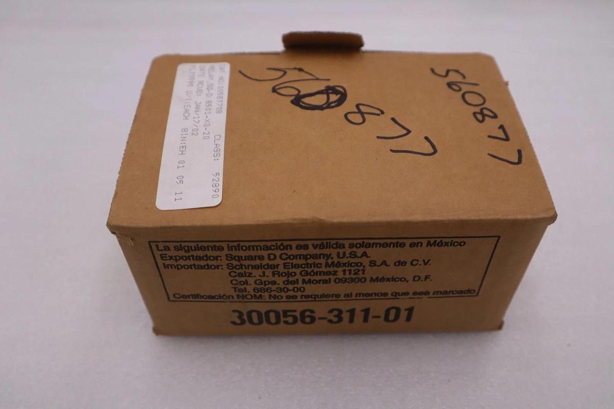 NEW OPEN BOX Square D 8501-XO20V06 AC Control Relay 8501XO20V06 Series A G362A