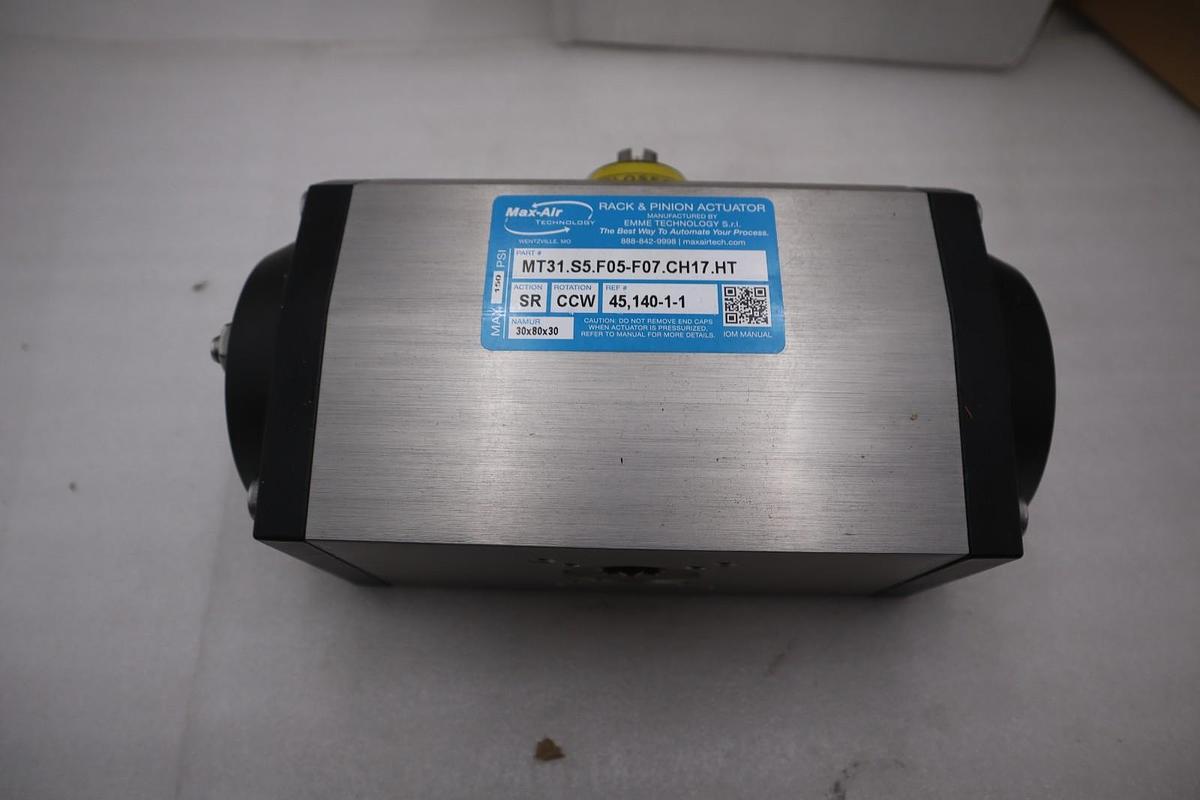 MAX-AIR RACK & PINION ACTUATOR CCW SR MT31.S5.F05-F07.CH17.HT - STOCK GF1167