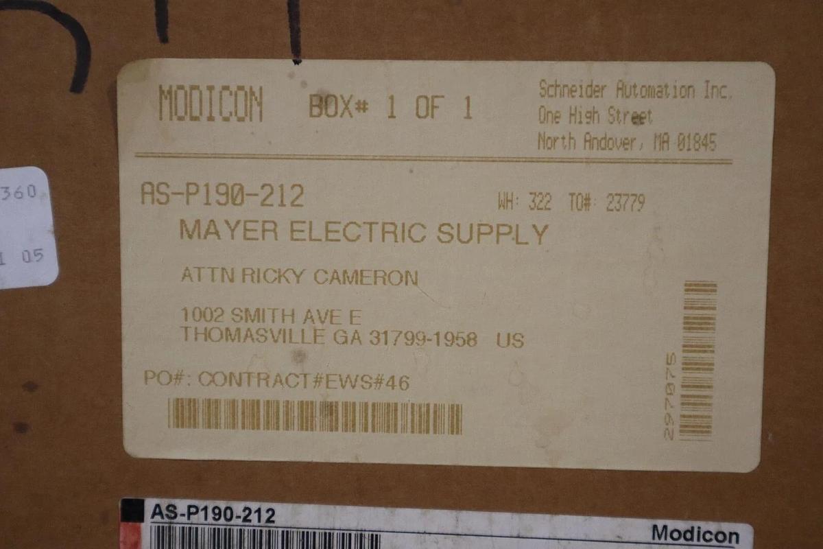 Used NEW IN BOX SCHNEIDER ELECTRIC AS-P190-212 / ASP190212 STOCK G29B