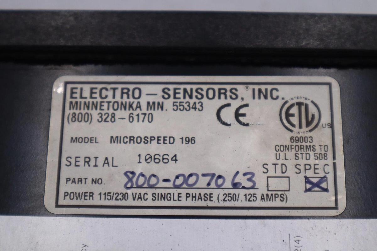 Used DRIVE CONTROL SYSTEMS  MICROSPEED 196 CONTROLLER SINGLE PHASE STOCK 2398A