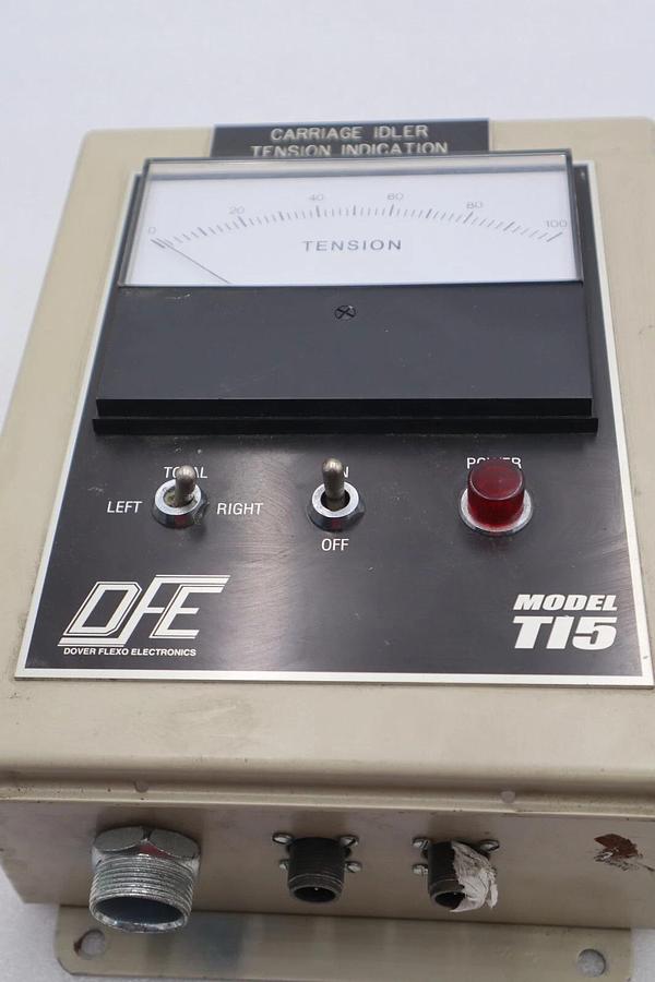 Used Dover Flexo Electronics Model T15 Carriage Idler Tension Indicator #4116