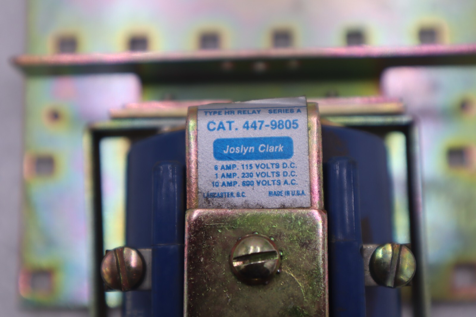 Used Joslyn Clark 447-9805 23HR Relay Series A 600VAC Max Open Type Coil STOCK K-3575