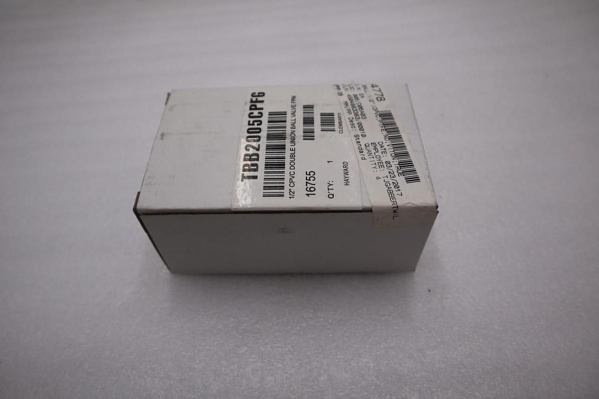 HAYWARD TBB2005CPFG 1/2" CPVC True Union Ball Valve Socket/Threaded STK H876A