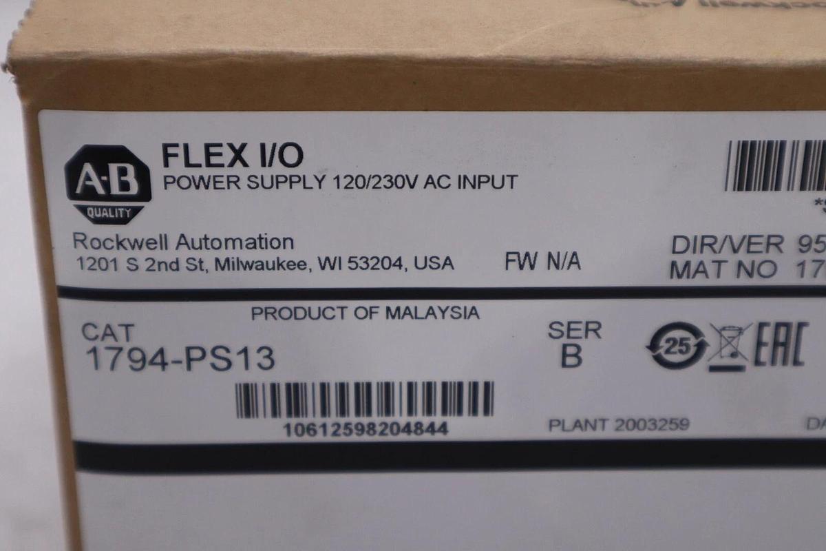 Used NEW ALLEN BRADLEY 1794-PS13 FLEX I/O POWER SUPPLY STOCK H470