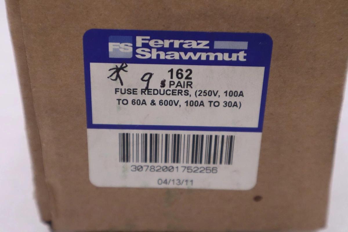 Used BOX OF 9 PAIRS - Ferraz Shawmut 162 Fuse Reducers - STOCK 5836A