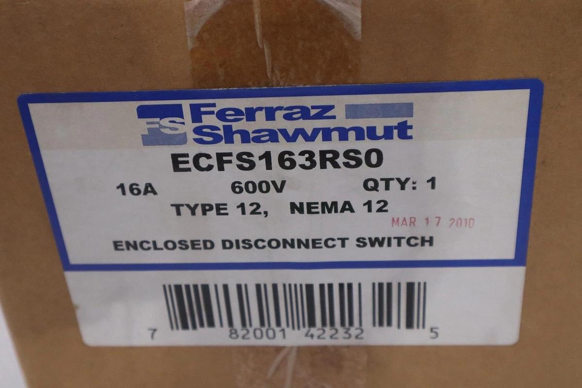 Used MERSEN FERRAZ SHAWMUT ECFS163RS0 ENCLOSED 508D SWITCH - STOCK GF575
