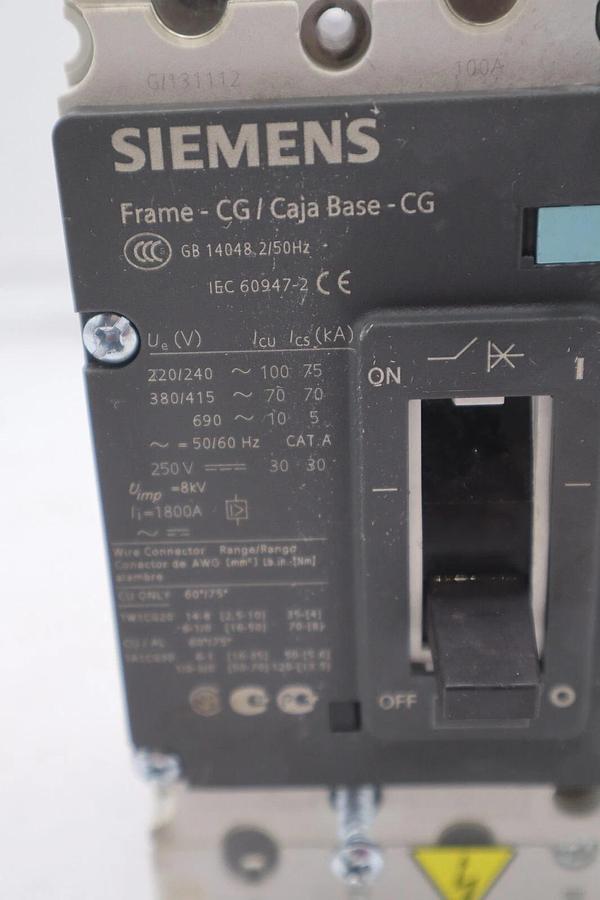 Used SIEMENS 3VL1110-2KE30-0AA0 CIRCUIT BREAKER 100A STOCK 3310