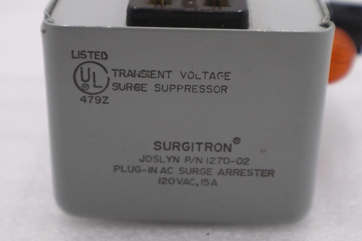 JOSLYN 1270-02 PLUG IN AC SURGE ARRESTER SURGITRON STOCK #K-3655