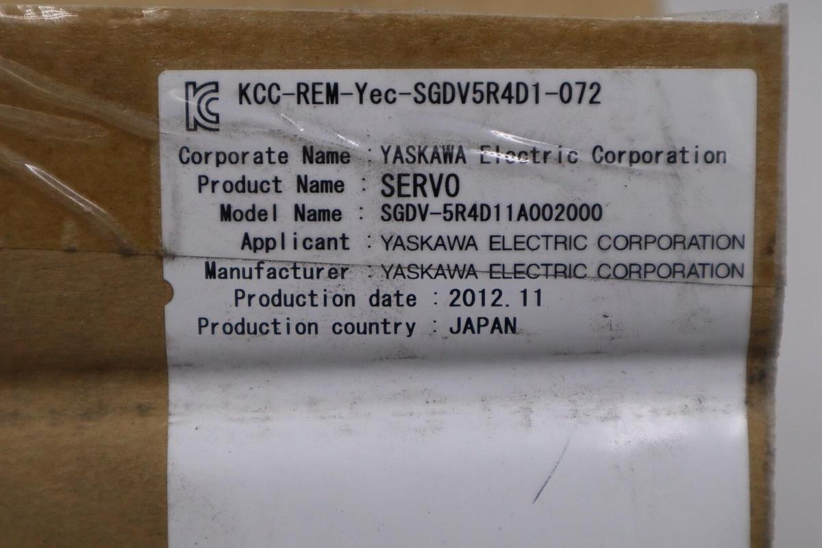 YASKAWA ELECTRIC SGDV-5R4D11A002000 SERVO DRIVE NEW IN BOX STOCK H44