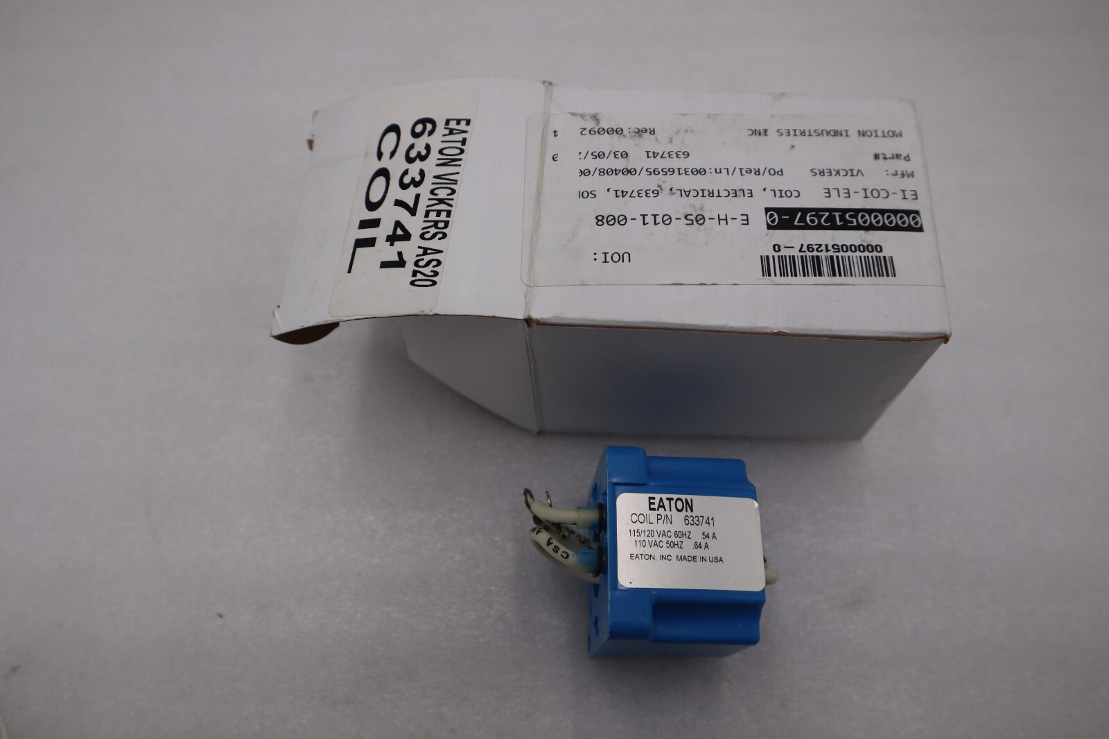 Used NEW OPEN BOX EATON VICKERS 633741 COIL STOCK G917A