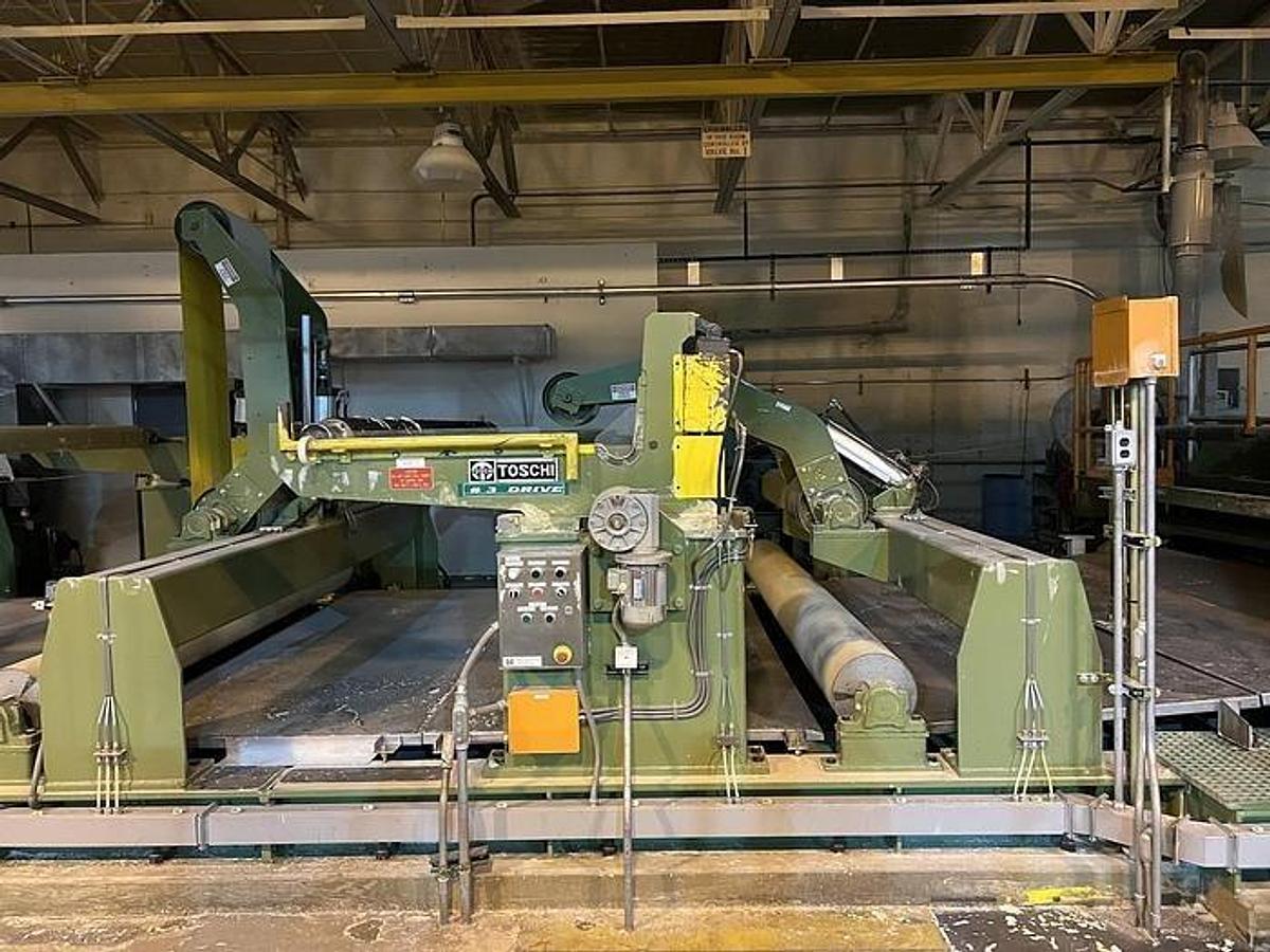 Used 132" TOSCHI - TOSOTEC BELT DRIVEN UNWIND STANDS 72" DIAMETER (QUANTITY 3)