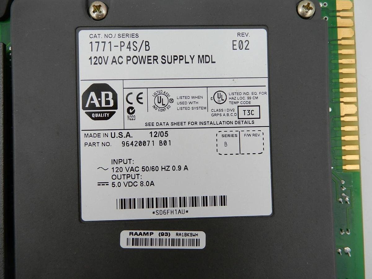 Used ALLEN BRADLEY 1771-P4S SERIES B 120V AC POWER SUPPLY MODULE LOT OF 2 STOCK 687