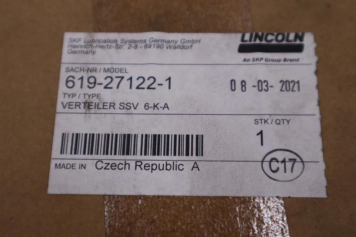 LINCOLN INDUSTRIAL 619-27122-1 / 619271221 (BRAND NEW) STOCK H263A