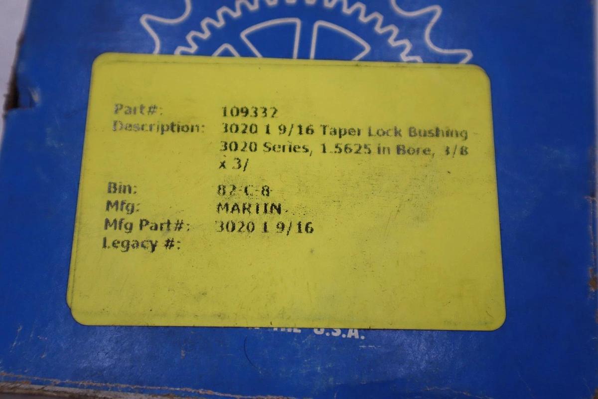Used NEW Martin Taper Bushing 3020 1 9/16 BEARING STOCK K2087CC