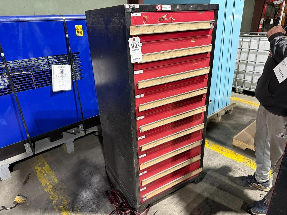 Used VIDMAR STYLE 9 DRAWER CABINET  (NO CONTENTS)