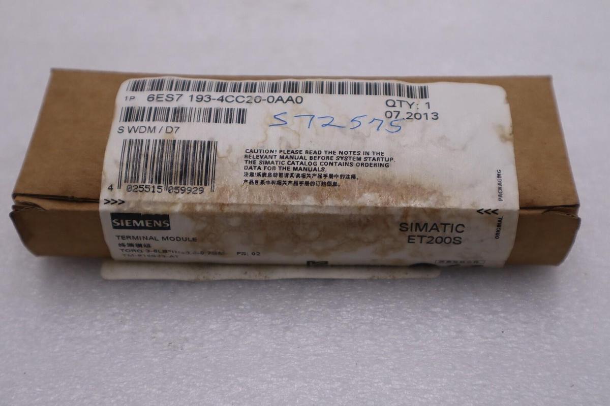 NEW SIEMENS 6ES7 193-4CC20-0AA0 TERMINAL MODULE STOCK G850A