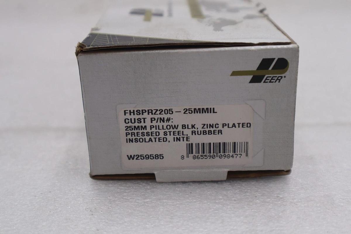 Peer FHSPRZ205-25MMIL 25MM Pillow Block Rubber Zinc Plated #3676