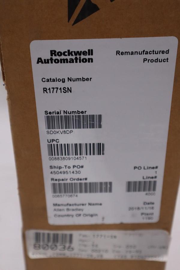 Used Allen Bradley 1771-SN I/O Scanner Module - ROCKWELL REMANUFACTURED - STK GF826