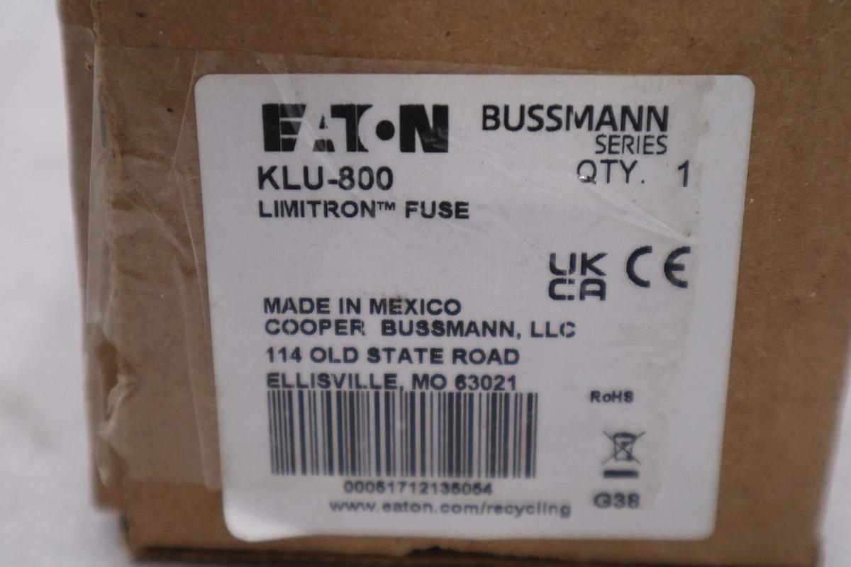 Used EATON COOPER BUSSMANN LIMITRON KLU-800 / KLU800 FUSE (BRAND NEW) STOCK 5641CC