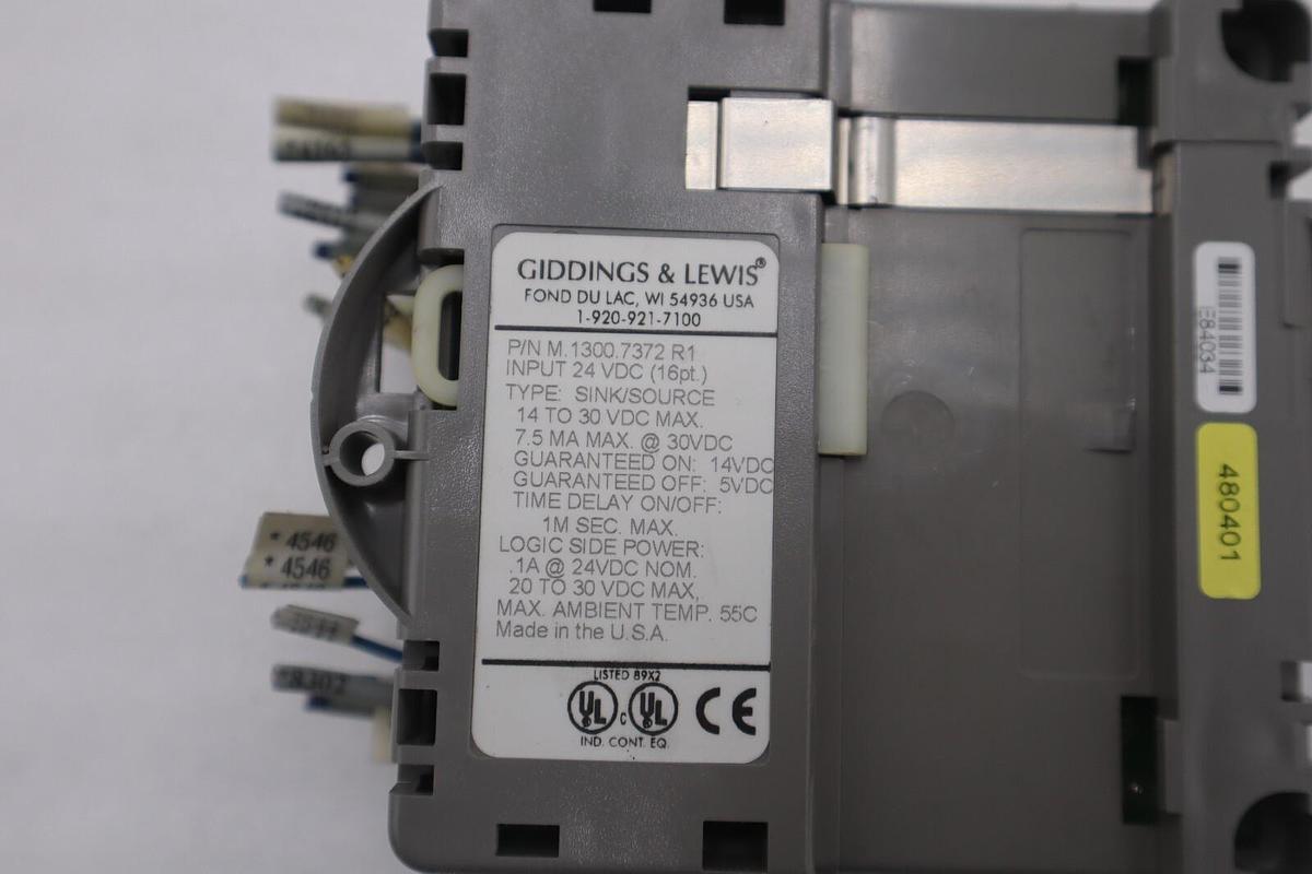 Used GIDDINGS & LEWIS M.1300.7372 R1 Input Module 24VDC SINK/SOURCE STOCK 622-D