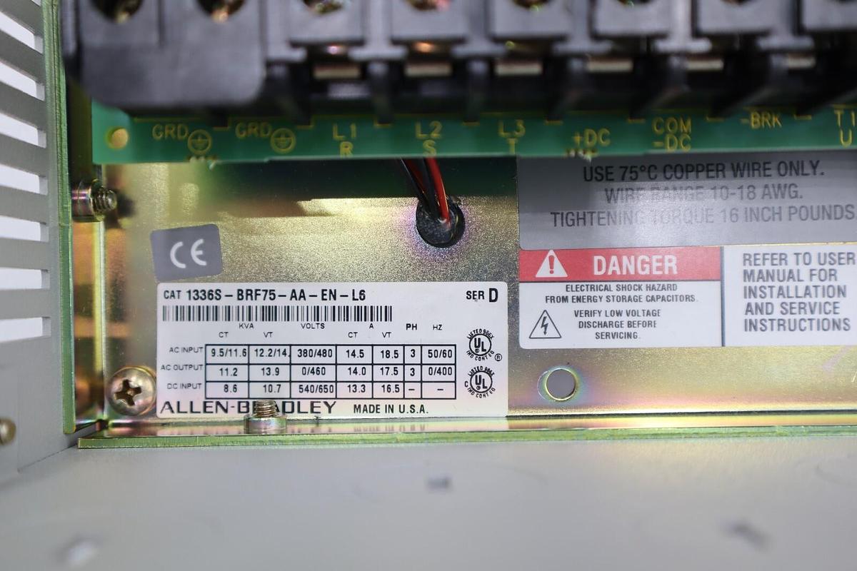 Used NEW ALLEN BRADLEY 1336S-BRF75-AA-EN-L6 / 1336SBRF75AAENL6 7.5 VFD STOCK 2205