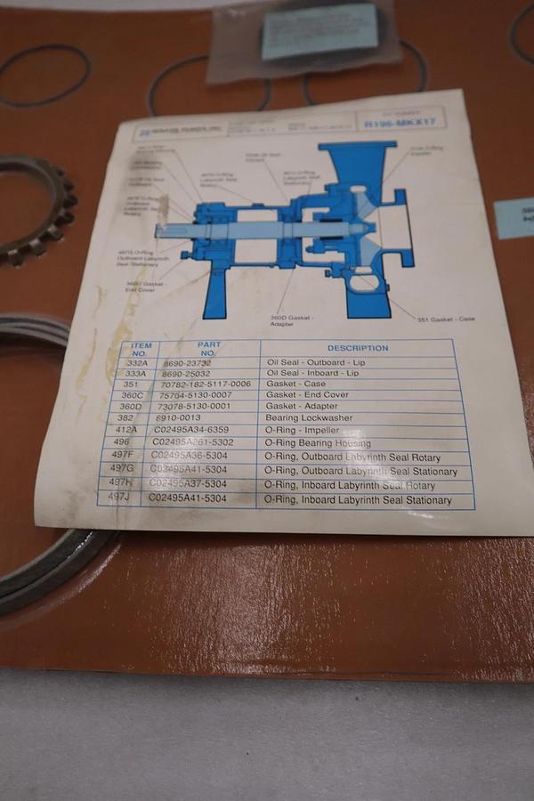 Used New Goulds R196-MKX17 Pump Seal Replacement Kit - STOCK GF688