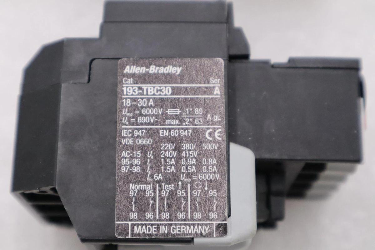 NEW OPEN BOX AB Allen-Bradley Thermal Overload RELAY CAT 193-TBC30 SER A -H1048A