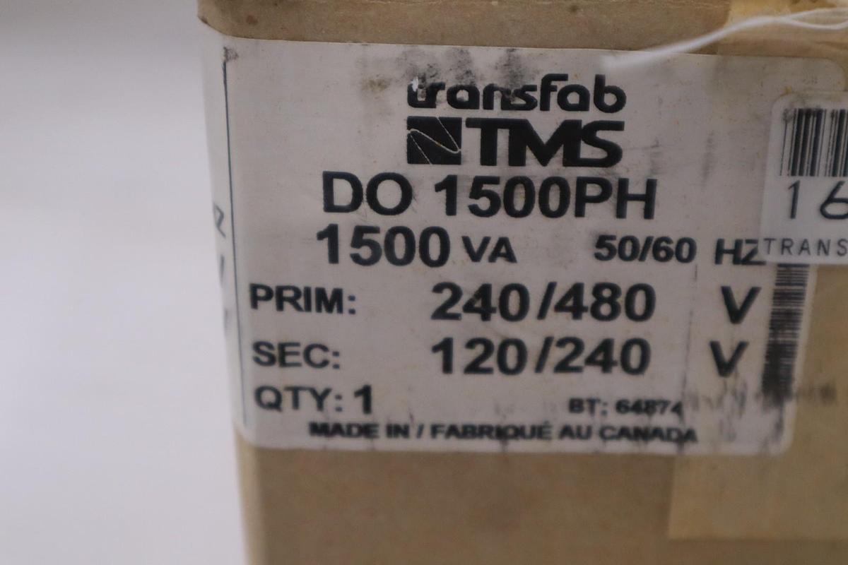 TRANSFAB TMS DO 1500PH/ DO1500PH CONTROL TRANSFORMER - STOCK SGF122