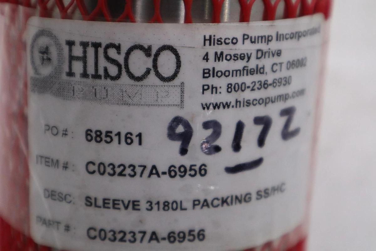 HISCO PUMP SLEEVE 3180L 316SS PART #C03237A-6956 ITEM #C0327A-6956 #GF-392A