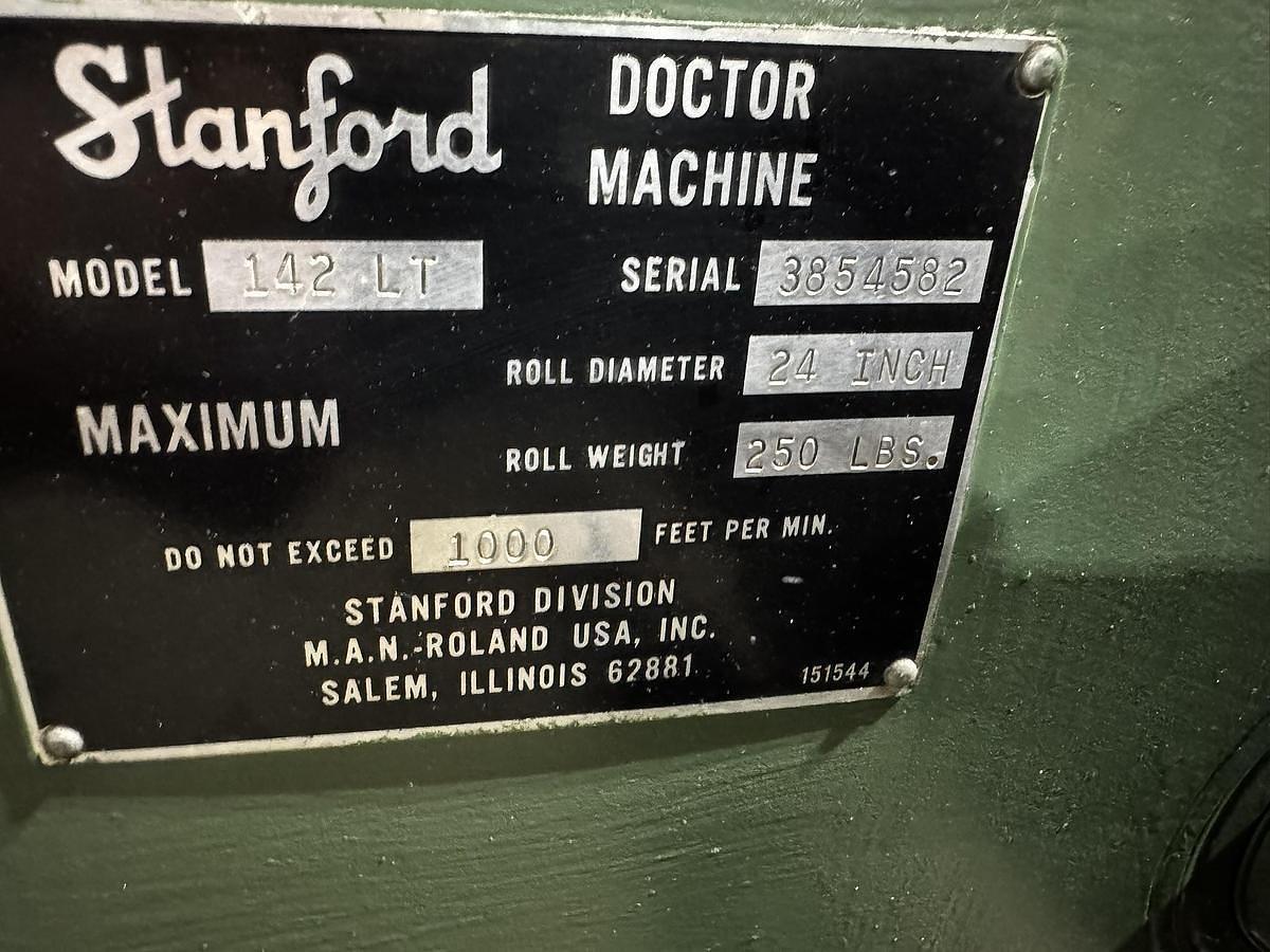 Used 30" STANFORD MODEL 142 LT DOCTOR REWINDER MACHINE WITH EDGE GUIDE 24" DIAMETERS