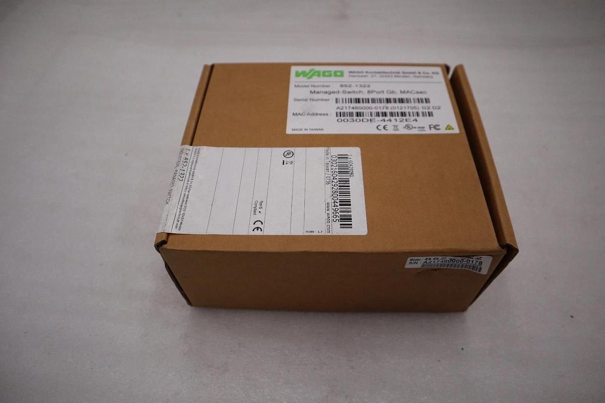 Used NEW IN BOX WAGO 852-1322 Switch Ethernet Managed Port Count STOCK H468