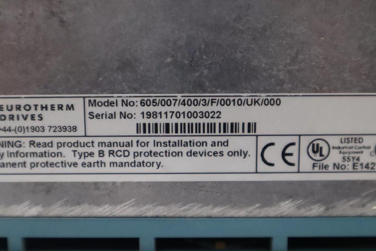Used EUROTHERM DRIVES 605/007/400/3/F/0010/UK/000 STOCK 3365A