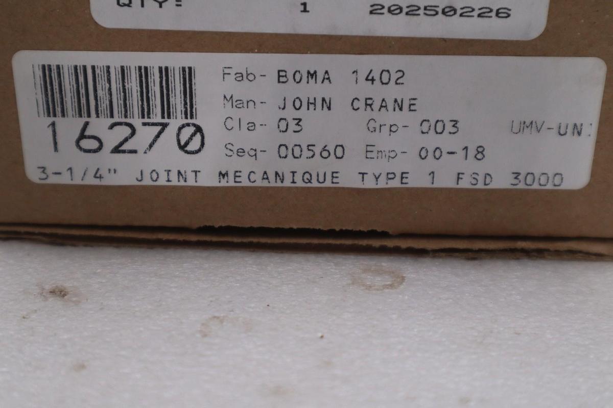 John Crane FSD-3000/ D-3250-331-'0' 3.250" TYPE 1 Spring Seal Assembly #GF907
