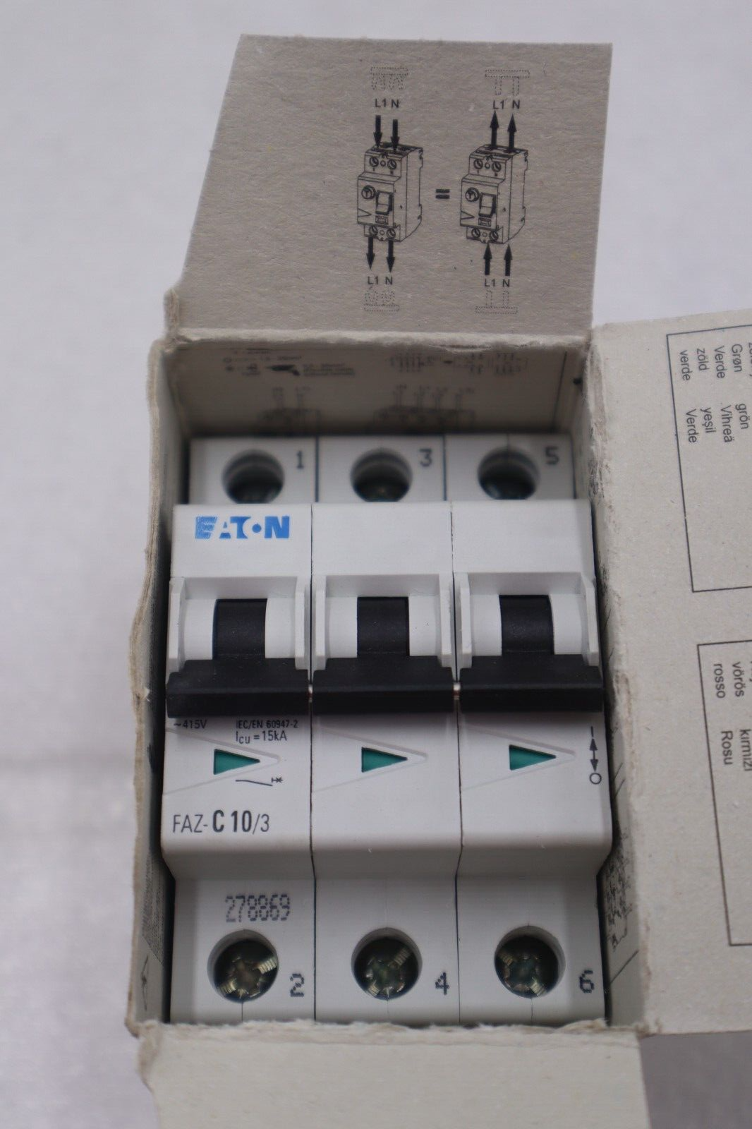 Used Eaton FAZ-C10/3 Circuit Breaker Part Moeller Series  #K-2208