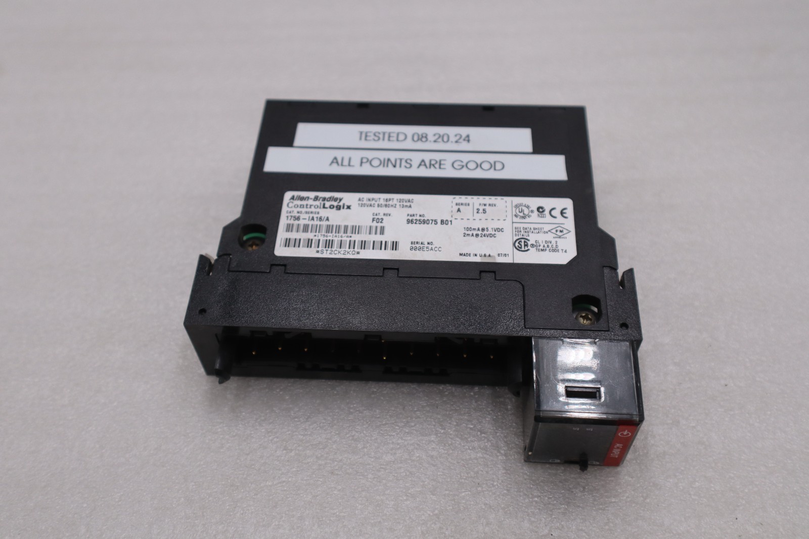 Used Allen-Bradley ControlLogix PLC Input Module 1756-IA16/A STOCK K-923B