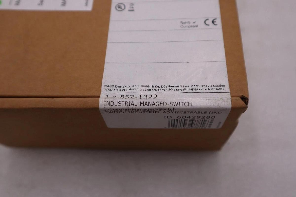 Used NEW IN BOX WAGO 852-1322 Switch Ethernet Managed Port Count STOCK H468