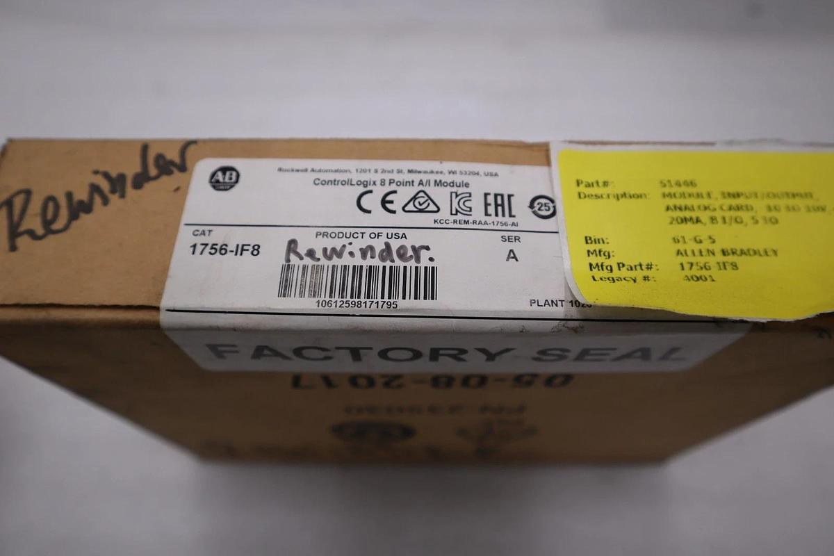 Sealed Allen Bradley 1756-IF8 /A ControlLogix 8-Ch Analog Input Module #3846CC