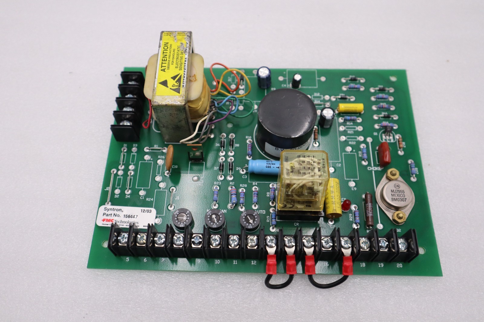 Used NEW FMC 156447 SYNTRON CONTROL BOARD CIRCUIT BOARD STOCK H1386