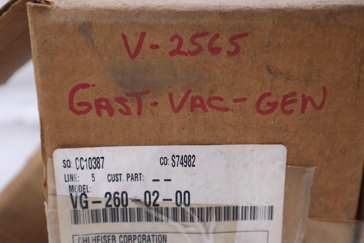 Used Gast Vg-260-02-00 VG2187 Vacuum Ejector, Single Unit, 40 To 80Psi - STOCK GF1275