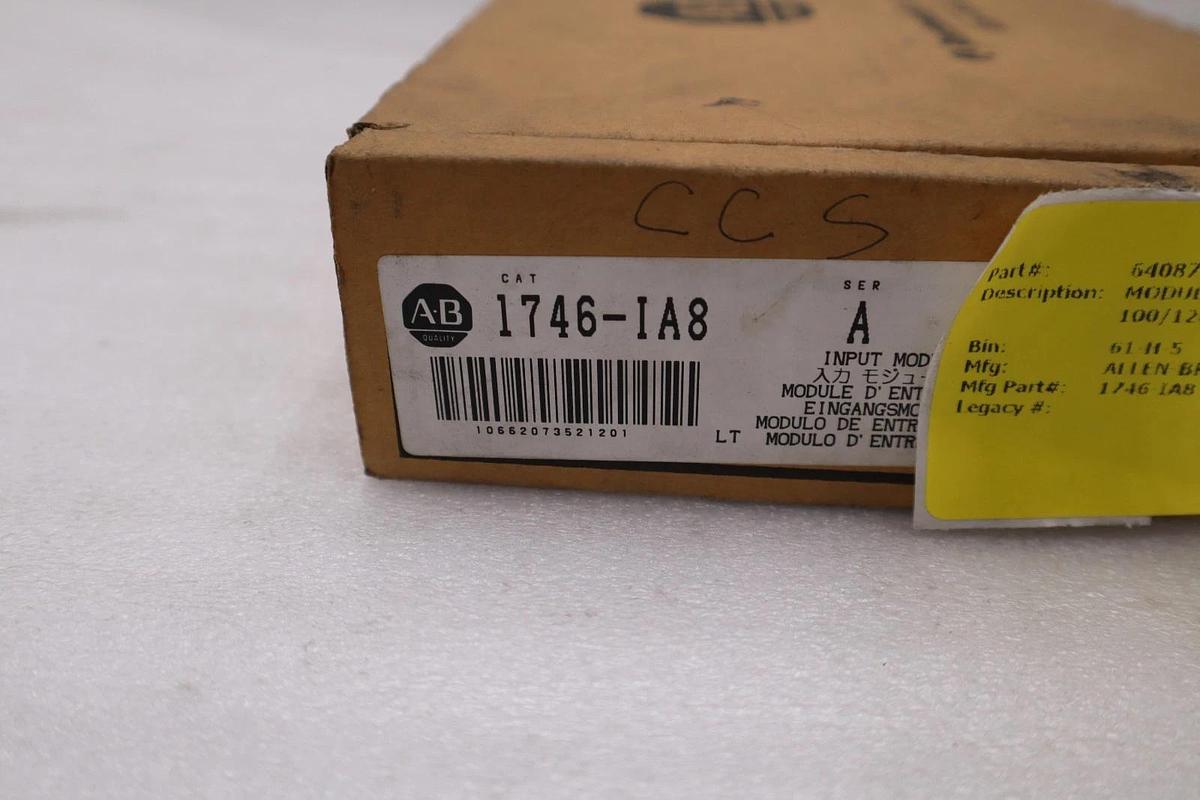 Used NEW Allen Bradley 1746-IA8 /A SLC 500 AC Digital Input Module - STOCK 3847CC
