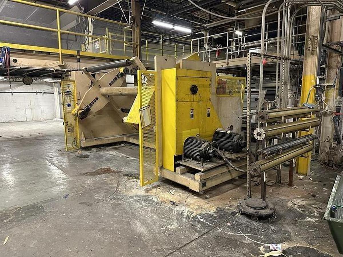 Used 63" BLACK CLAWSON TURRET UNWIND 48" DIAMETERS WITH AUTOMATIC SPLICER