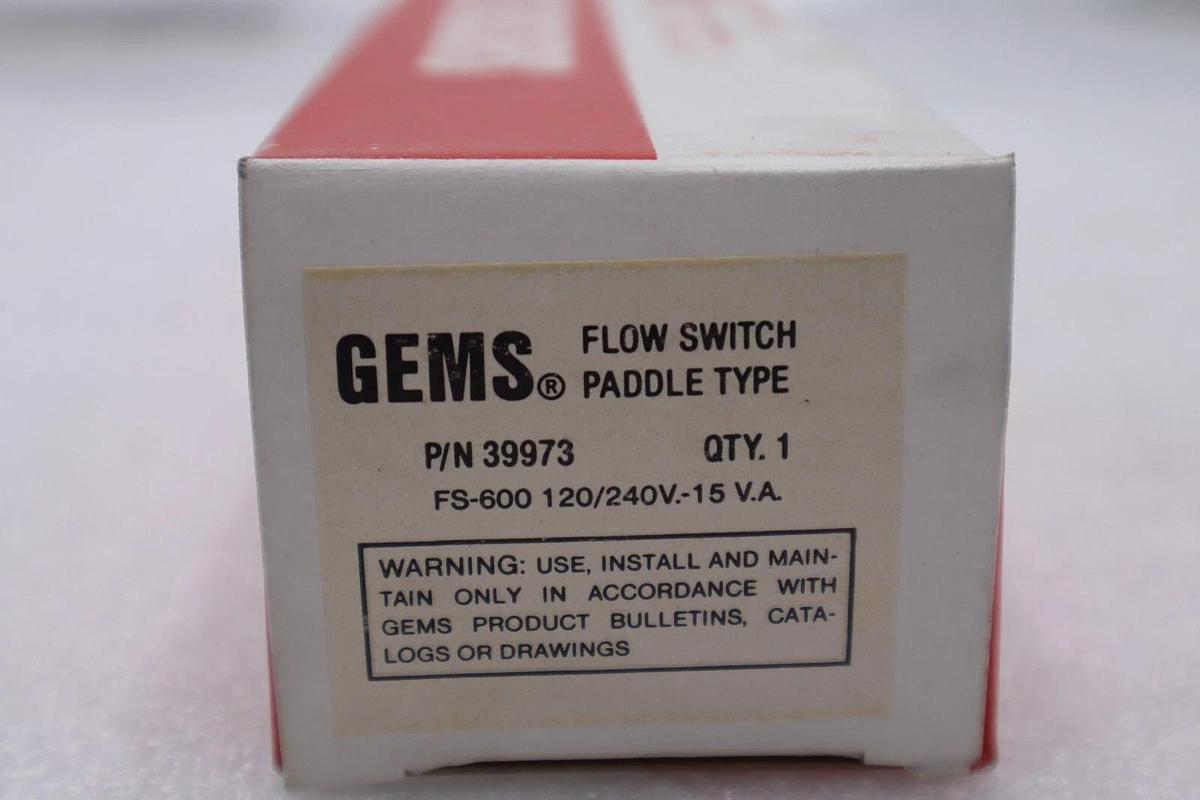 Used NEW GEMS 39973 TYPE FS-600 FLOW SWITCH PADDLE STOCK K-1767