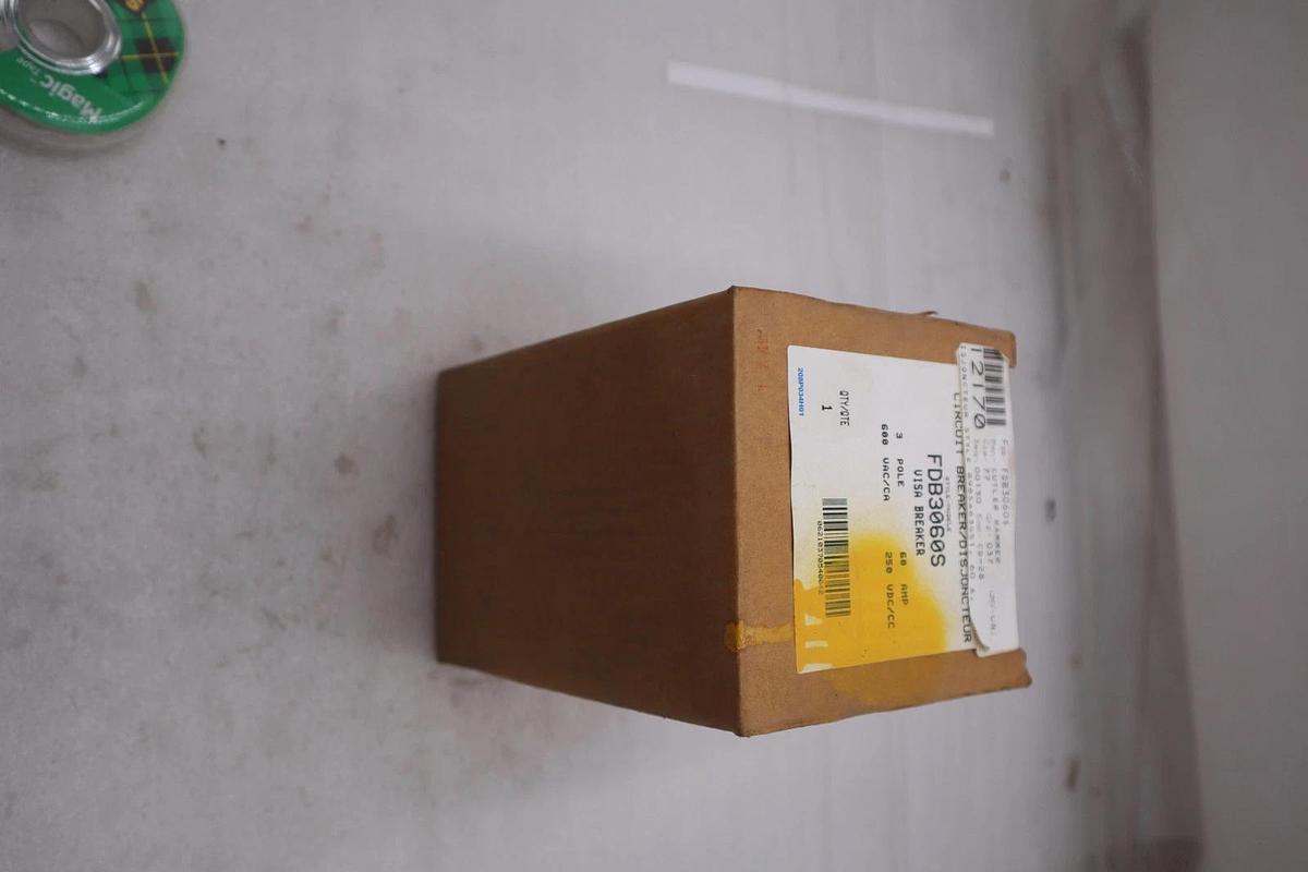 Used NEW OPEN BOX EATON FDB3060S 60 AMP 600V 3 POLE CIRCUIT BREAKER STK K307A