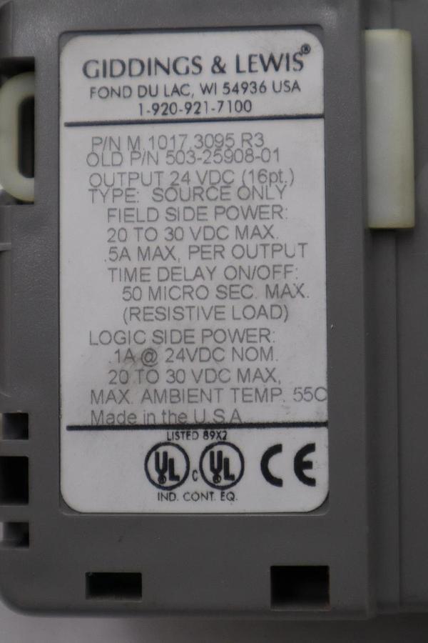 Used GIDDINGS & LEWIS DANAHER MOTION M.1017.3095 R3 / M10173095 R3 MODULE #6007