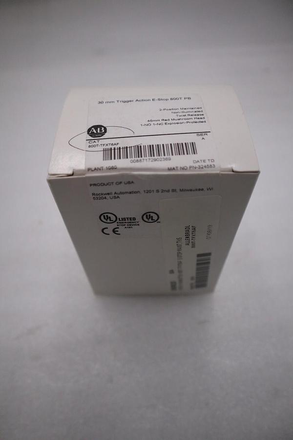 NEW IN BOX ALLEN BRADLEY 800T-TFXT6AF SER A E-STOP 800T STOCK G601A