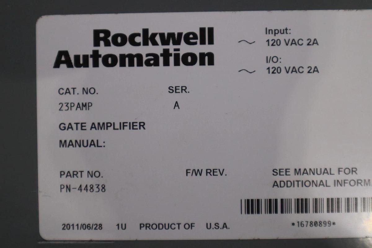 Used AB ALLEN-BRADLEY ROCKWELL AUTOMATION GATE AMPLIFIER 23PAMP 44838 STK GF596