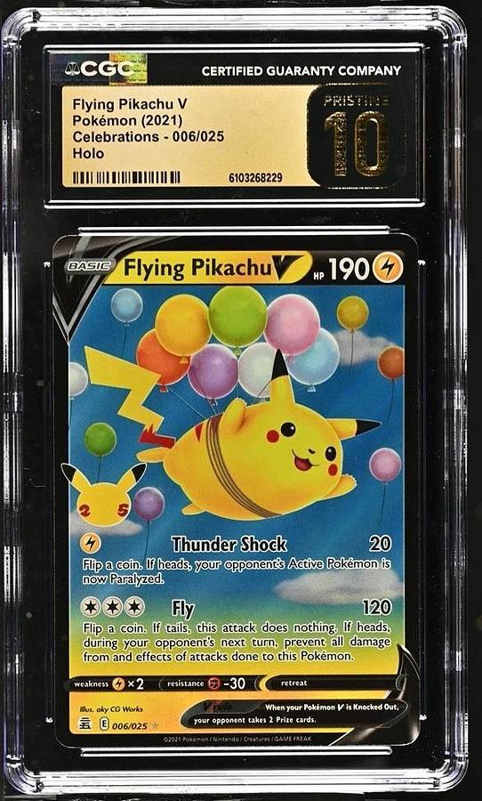 Used Flying Pikachu V 006/025 Holo - 2021 Pokemon Celebrations - CGC Pristine 10