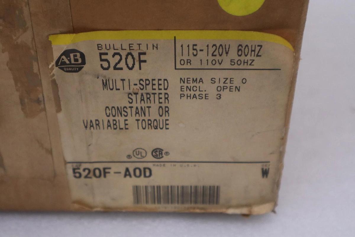 Used NEW ALLEN BRADLEY 520F-A0D SER W REVERSING STARTER SIZE 0 - STOCK 1417CC